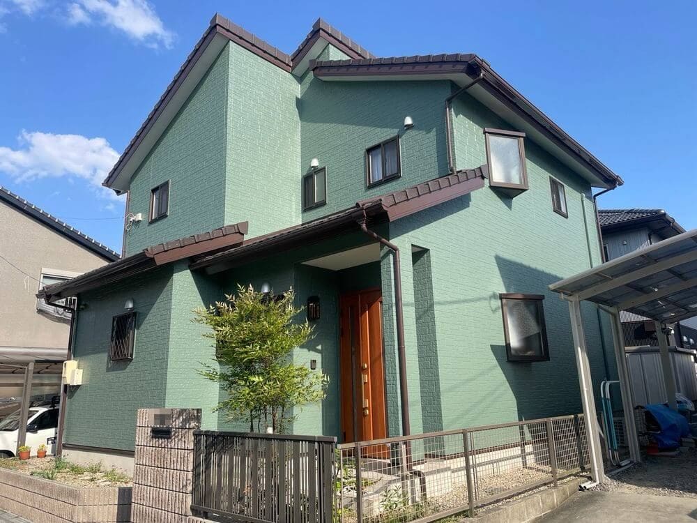 外壁塗装　グリーン