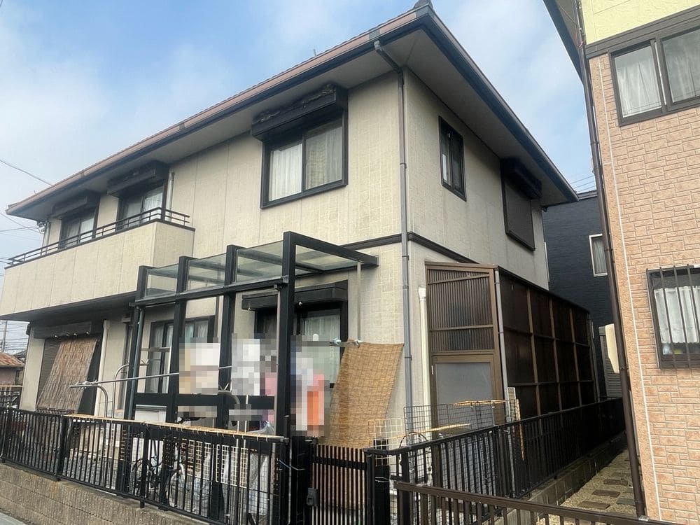 鈴鹿市十宮I様_施工前_外壁全体 (2) 鈴鹿市 外壁塗装 リペイント匠
