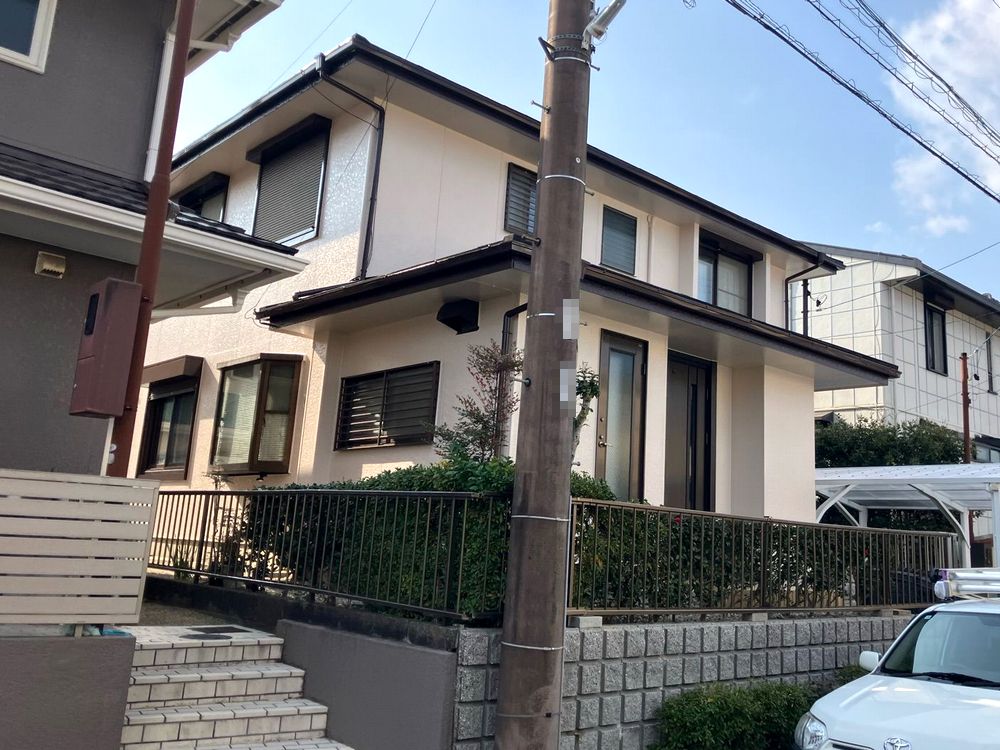 ■四日市市の外壁塗装をした例　四日市市の外壁塗装をリペイント匠が施工した写真